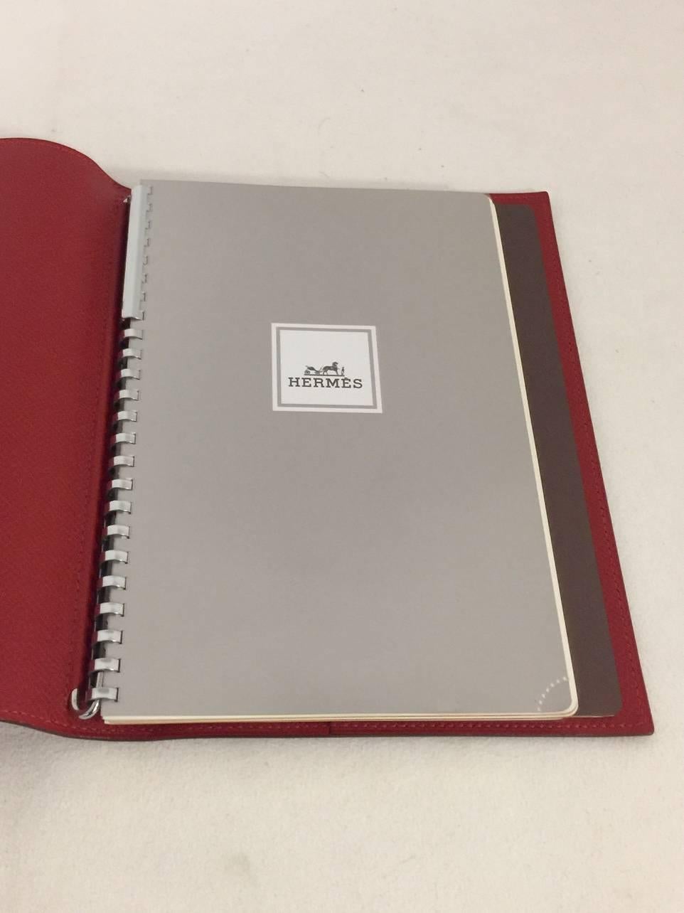 New 2006 Hermes Rouge Veau Epsom Notebook/Address Book In New Condition In Palm Beach, FL