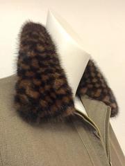 Louis Vuitton Autumn Wheat Denim Jacket W Removable Damier Mink Collar