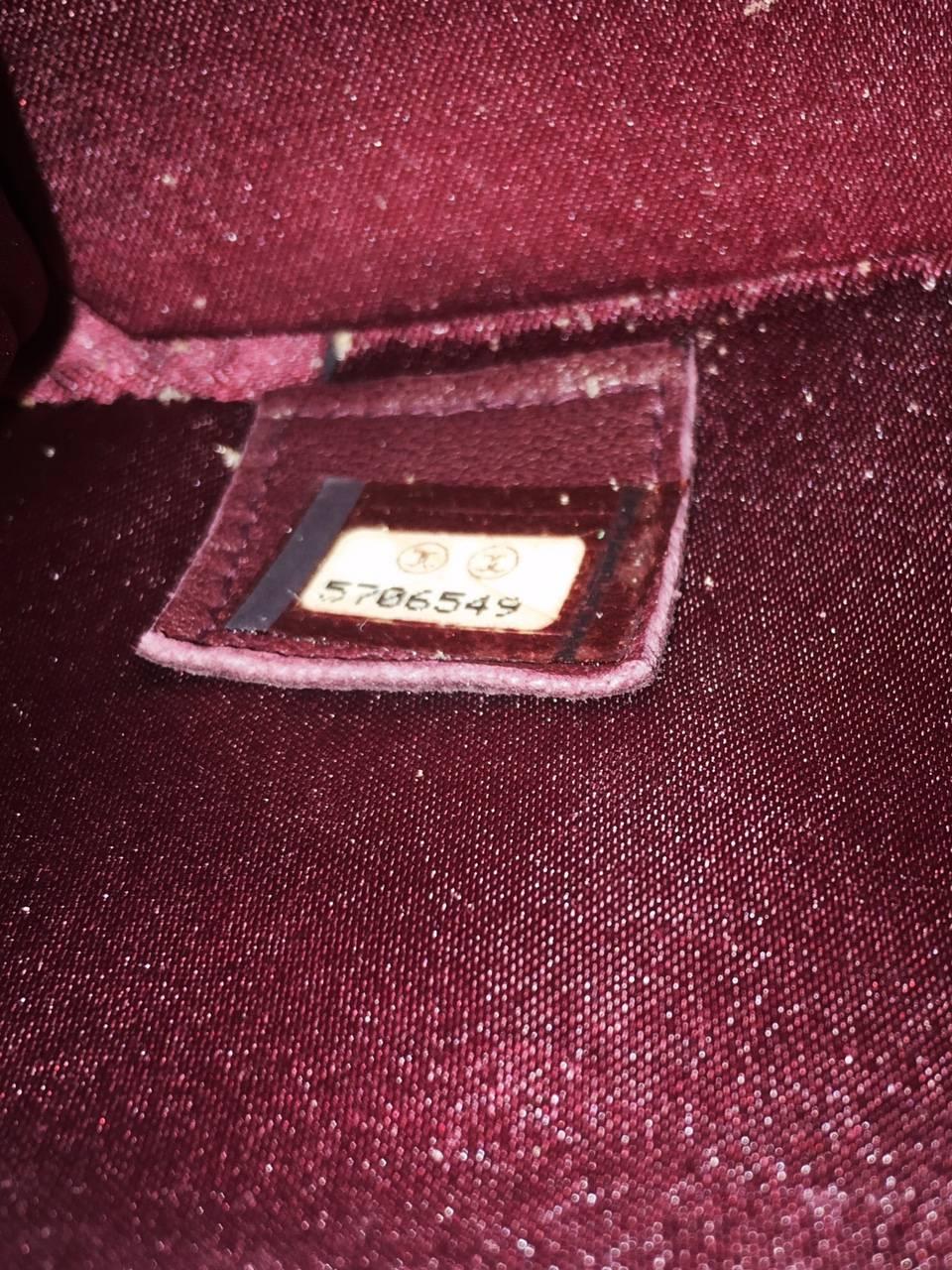 1990s Chanel Bordeaux Silk Evening Handbag From Neiman Marcus NWT Serial 5706549 3
