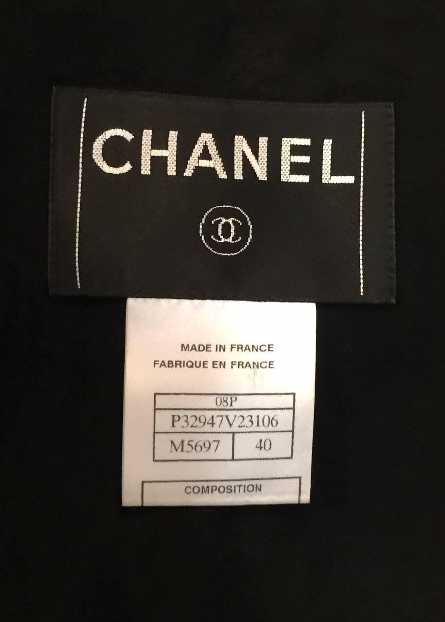 Chanel 2008 Spring Cotton Blend Geometric Print Jacket w. Silver Tone Chains 3