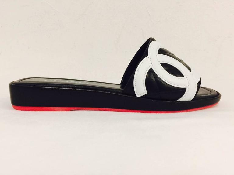 chanel lambskin slides