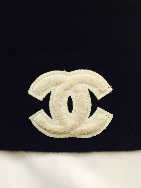 Chanel Black Cashmere Varsity Sweater Vest With Logo Patch