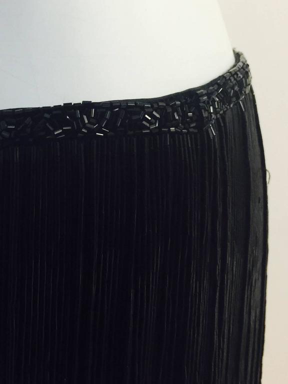 Naeem Khan Black Bugle Beaded Fringe Skirt at 1stDibs naeem khan