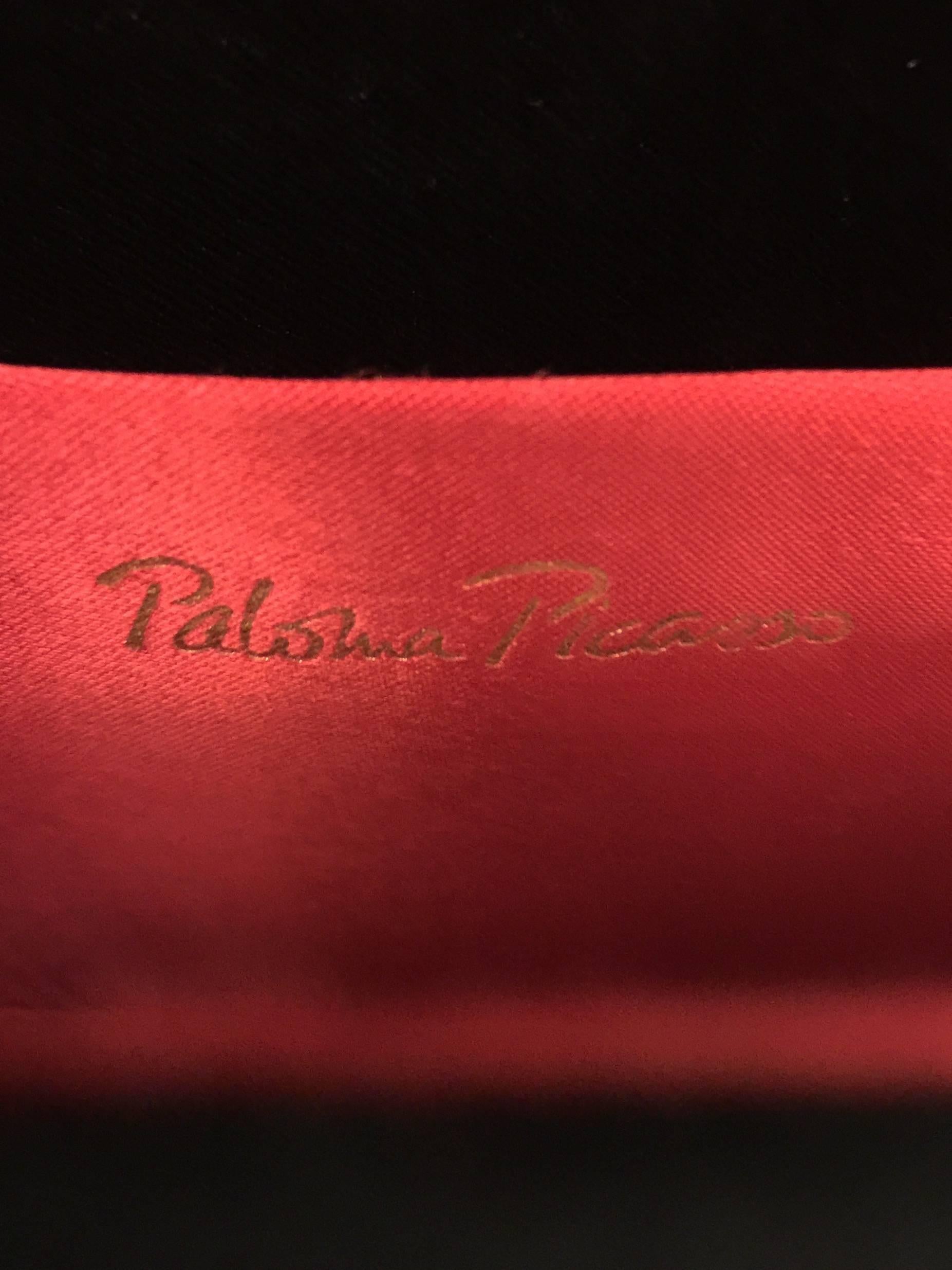 Paloma Picasso Black Velvet Convertible Evening Clutch With Black Satin Bow 3