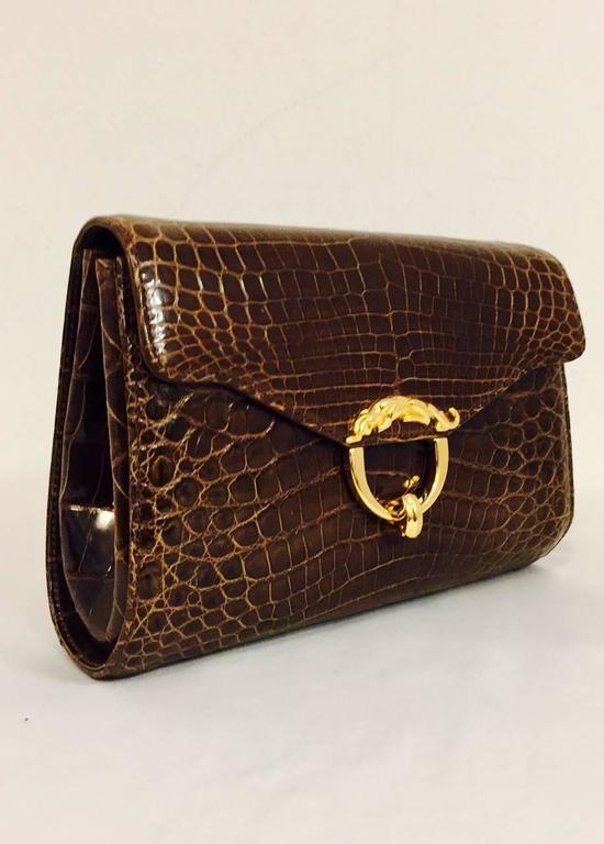 Kwanpen Orange Crocodile Leather 5568 Signature Handbag