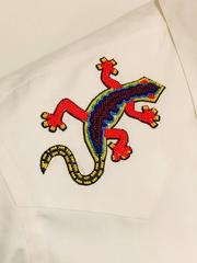 Men's Ralph Lauren Purple Label with Whimsical Beaded Geckos on Front Yoke