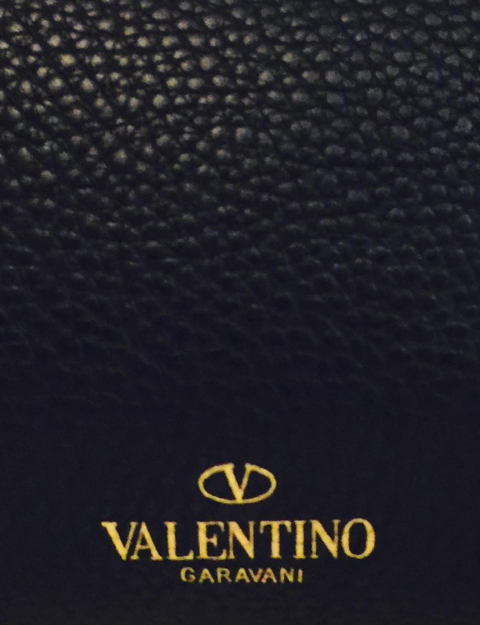 Valentino Garavani Rock Stud Dark Navy Grained Leather Trapeze Tote ...