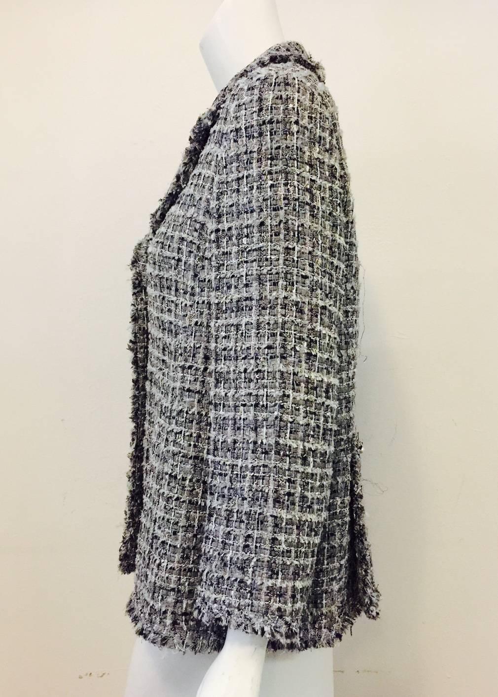 Chanel Pink/Slate Multi Color Tweed Jacket W Tweed Trimmed Camisole EU 48 In Excellent Condition In Palm Beach, FL