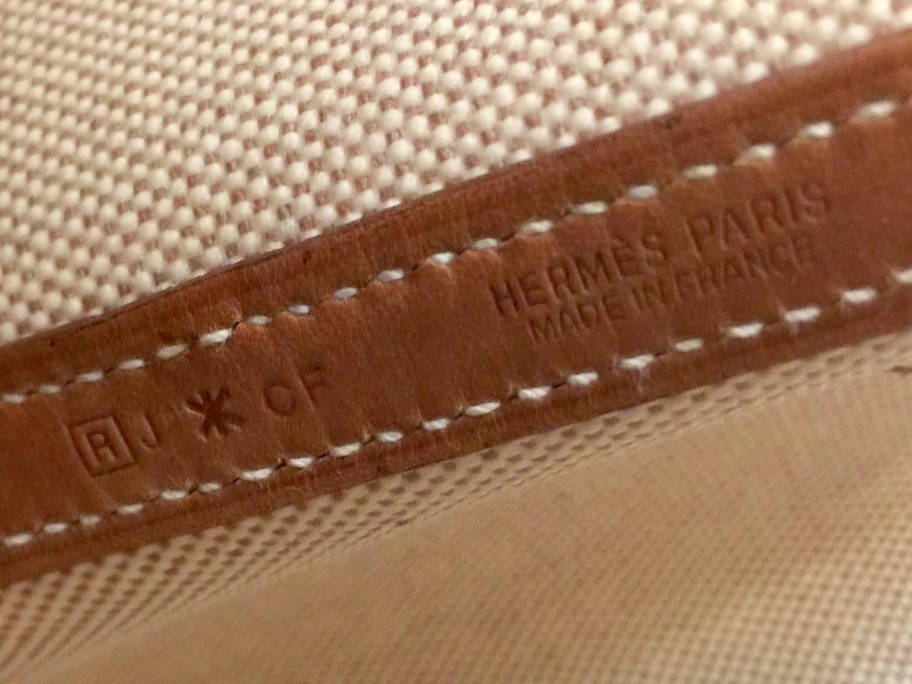 2014 Hermès Garden Party Stitch Ecru/Beige Toile Fauve Barenia 36cm PHW 1