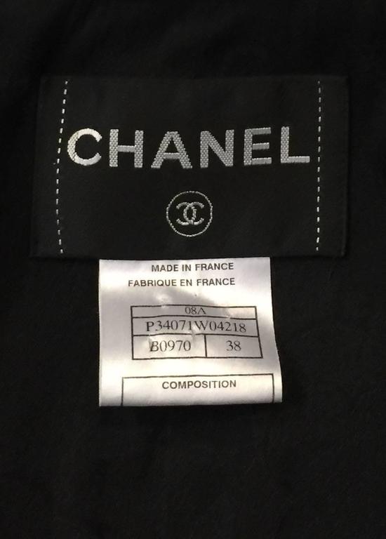 Chanel Black Double Faced Wool Skirt Suit With Removable Silk Collar ...