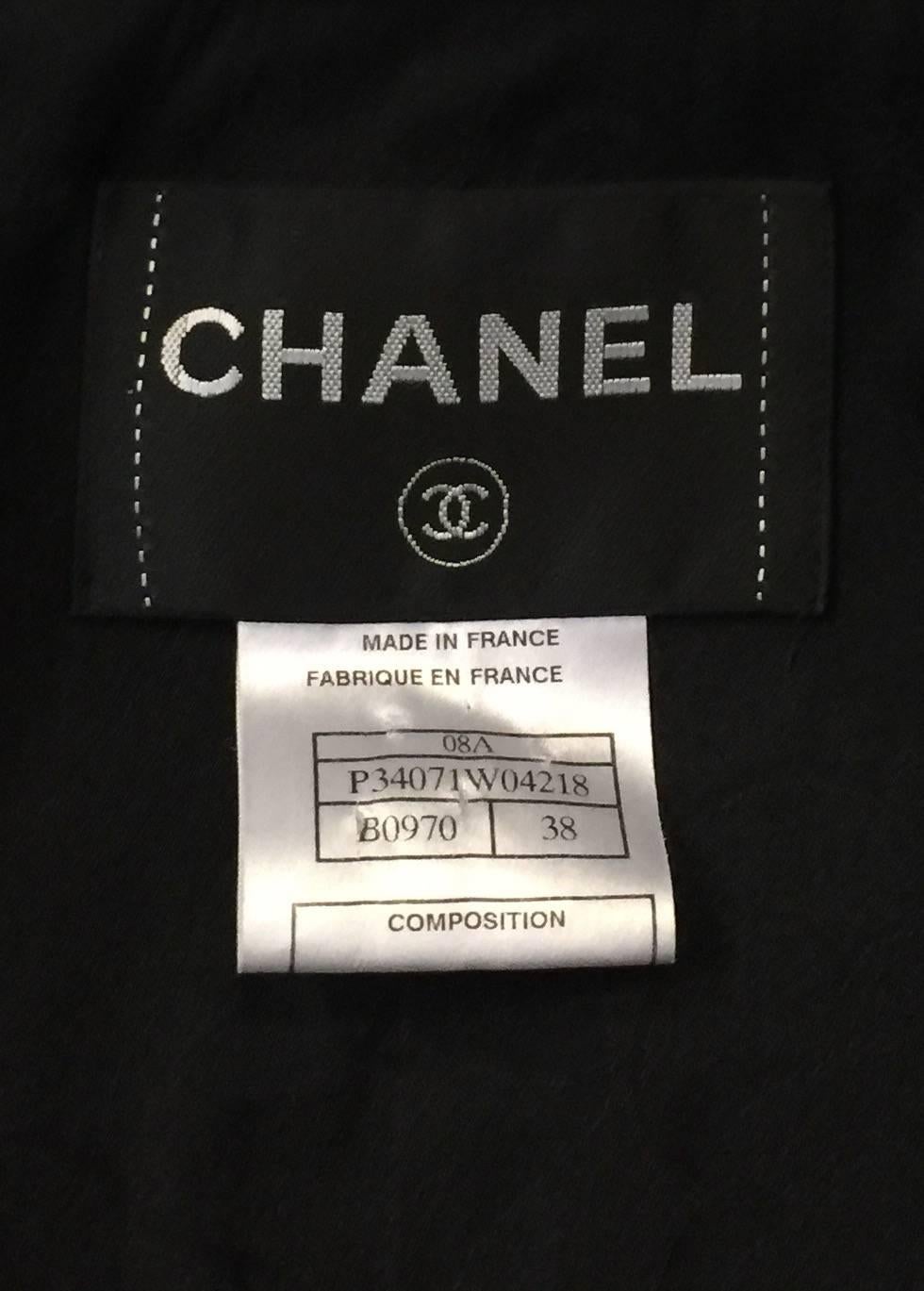 Chanel Black Double Faced Wool Skirt Suit With Removable Silk Collar and Cuffs 4