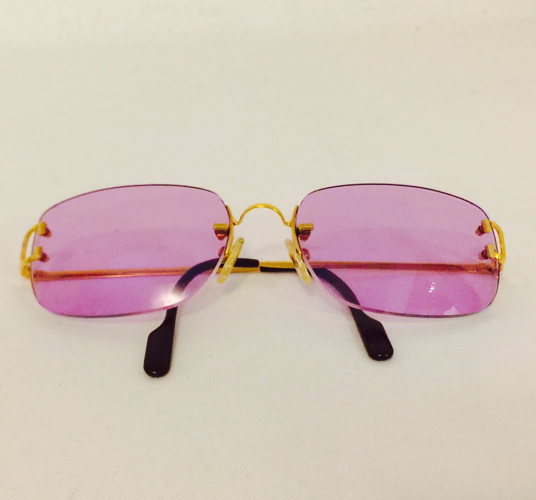 Cartier Rimless Sunglasses With Rose Pink Tinted Lenses at 1stDibs | pink  cartier glasses, cartier pink tinted glasses, cartier tinted glasses