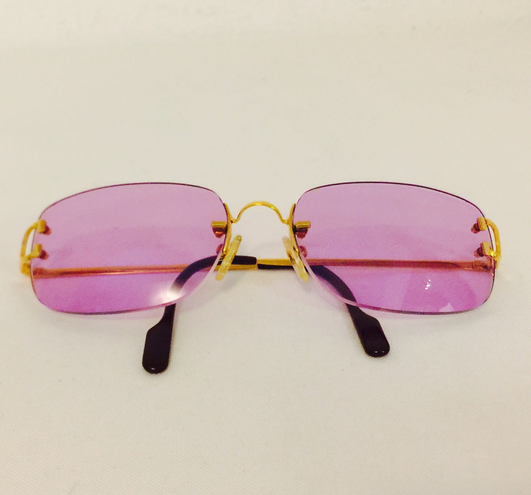 Cartier Rimless Sunglasses With Rose 