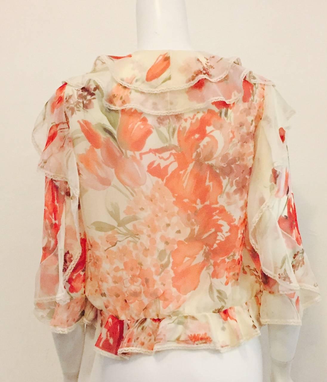 chiffon floral blouse