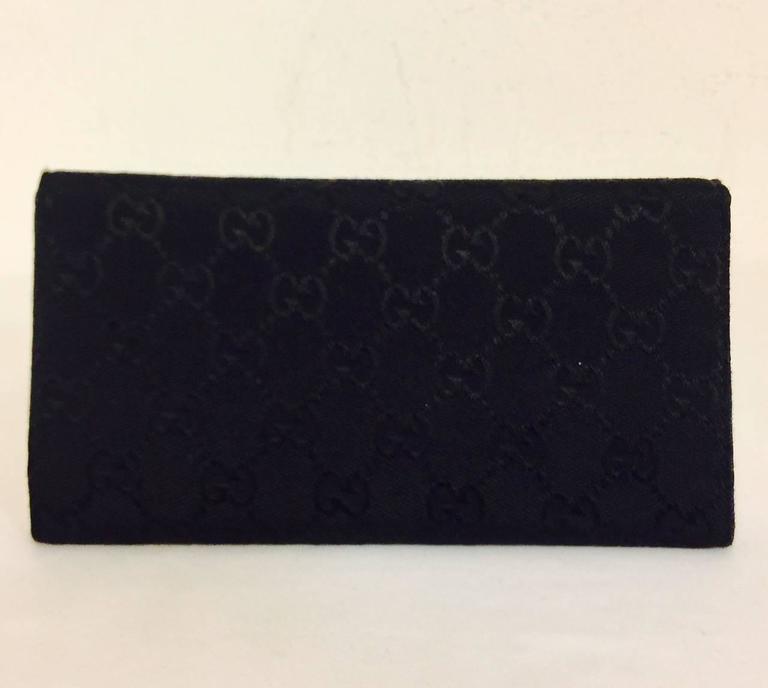 Gucci Black Monogram Canvas Tri-Fold Long Wallet at 1stDibs