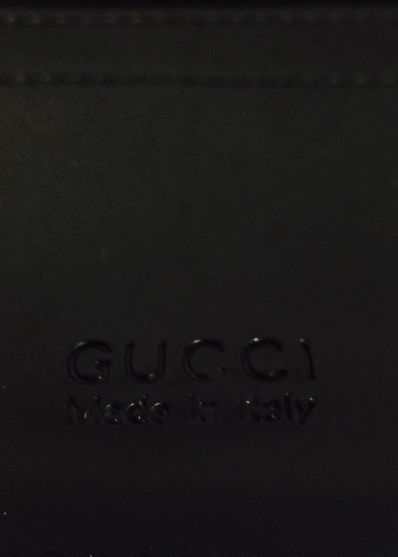 Women's Gucci Black Monogram Canvas Tri-Fold Long Wallet