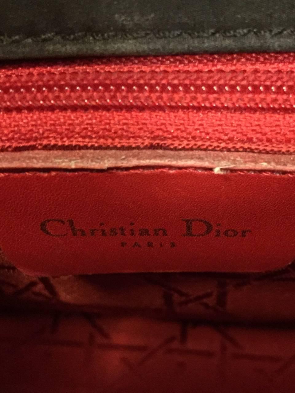 Women's Christian Dior Lady Dior Mini Black Nylon Bag With Gold Tone Hardware