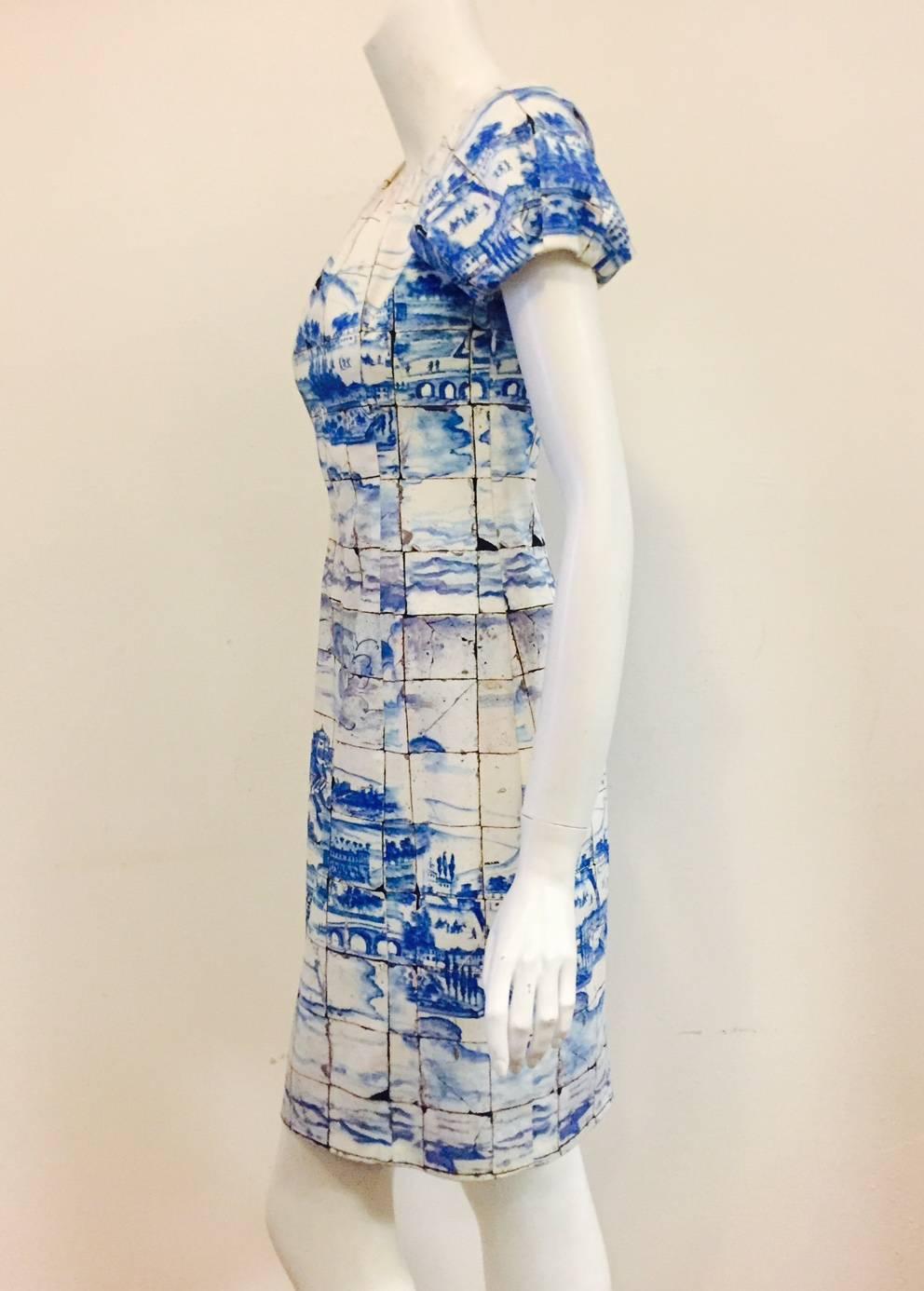 blue and white porcelain dress