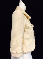 Chanel Classic Jacket in Ivory Wool with Two Front Pockets Autumn 2007