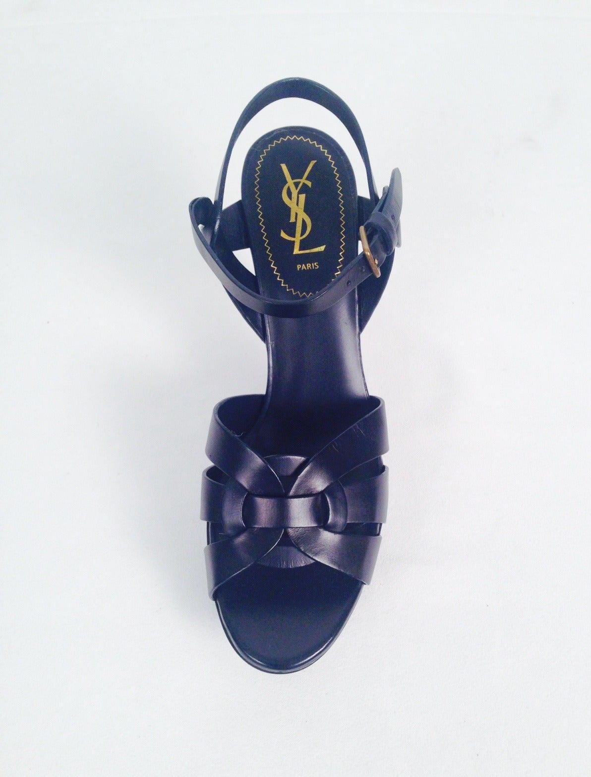 Brand New Yves Saint Laurent Tribute Leather Platform Sandals 1