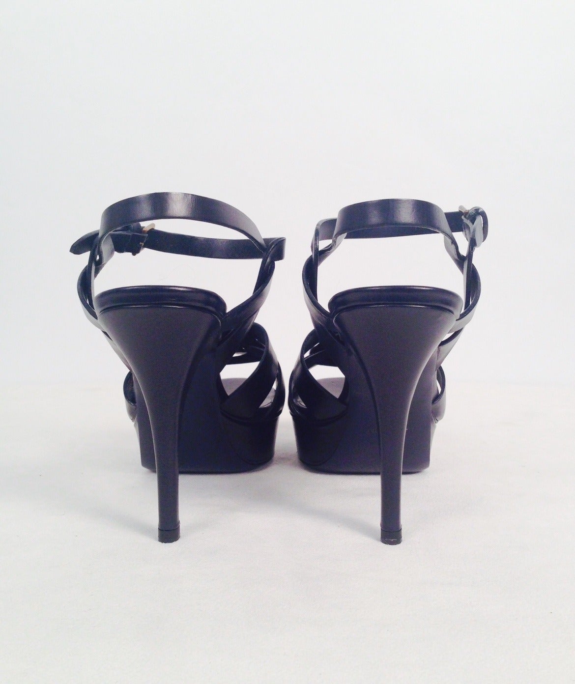 Brand New Yves Saint Laurent Tribute Leather Platform Sandals 3