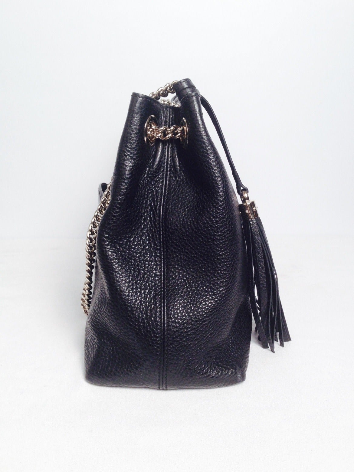 Gucci Medium Leather Soho Chain Tote In Excellent Condition For Sale In Palm Beach, FL