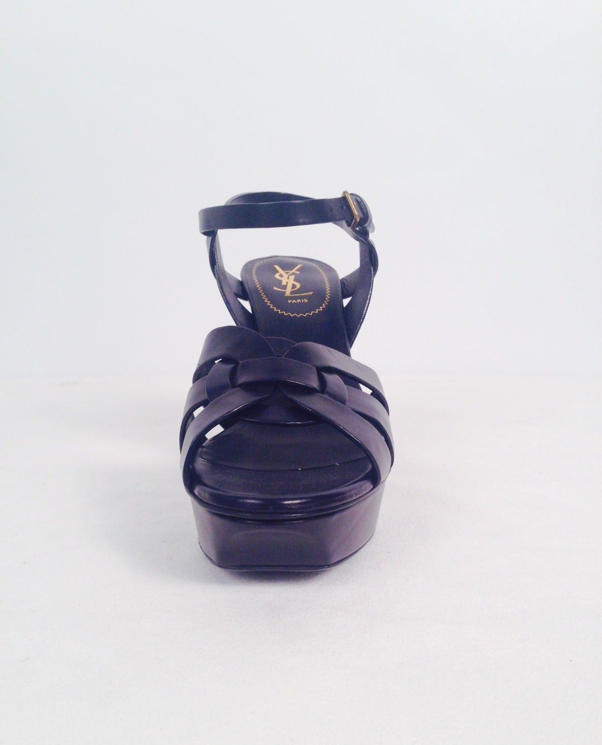 Women's Brand New Yves Saint Laurent Tribute Leather Platform Sandals