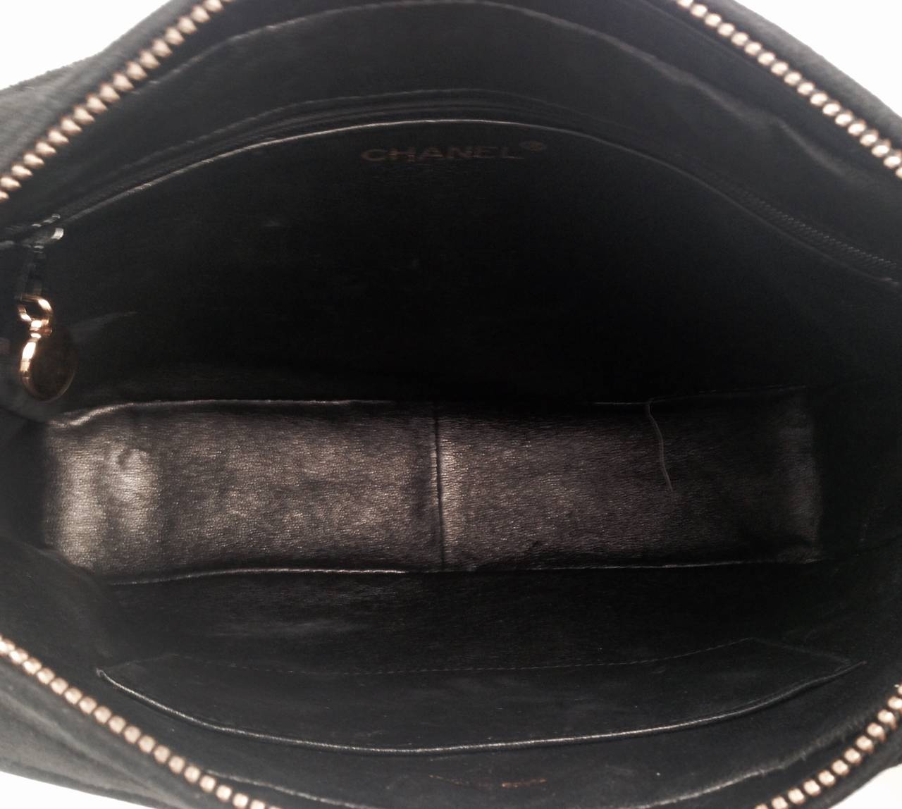 1990s Chanel Black Suede Camera Shoulder Bag 6