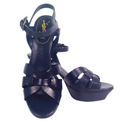Brand New Yves Saint Laurent Tribute Leather Platform Sandals