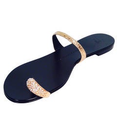 Giuseppe Zanotti Swarovski Embellished Leather Slides