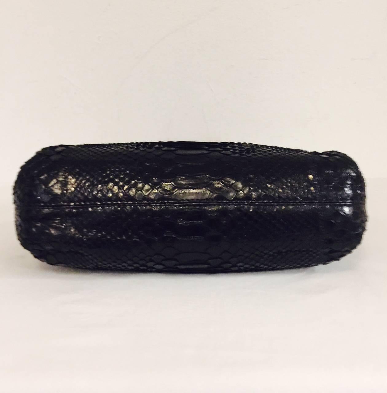 Carlos Falchi Black Alligator Two Handle Handbag 2