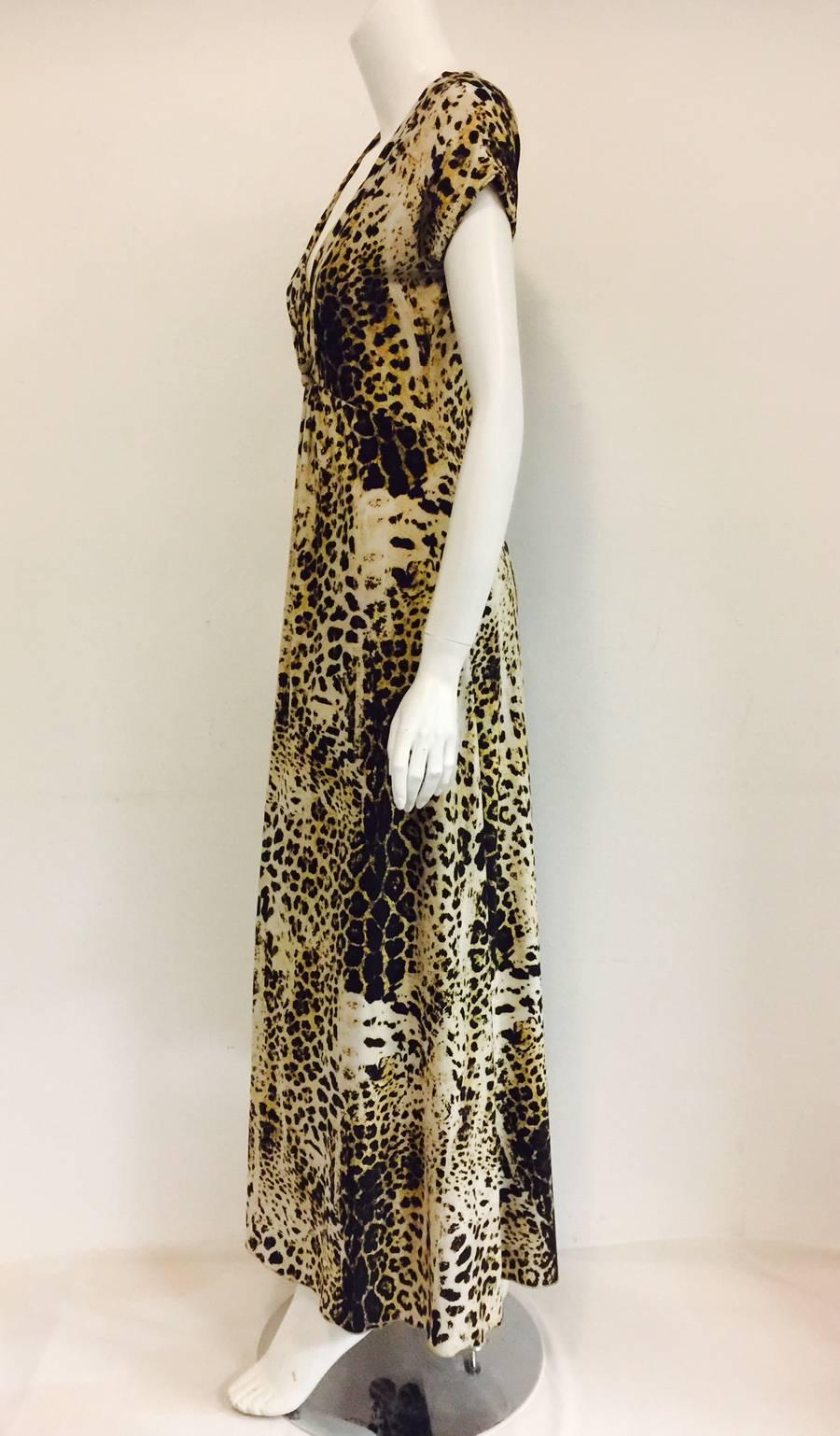 Radiant Roberto Cavalli's Leopard Print Inspired Informal Long Dress   In Excellent Condition For Sale In Palm Beach, FL