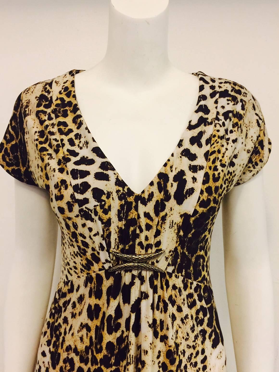 Women's Radiant Roberto Cavalli's Leopard Print Inspired Informal Long Dress   For Sale