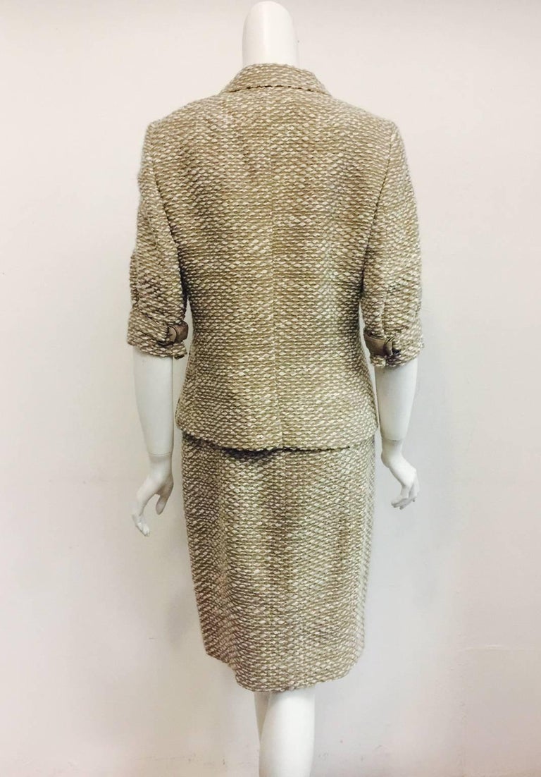 Alluring Akris Punto Dress and Jacket Ensemble in Taupe and Ivory ...