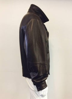 Men's Vintage Bally Leather Flight Bomber Jacket in Cocoa Sz XXL