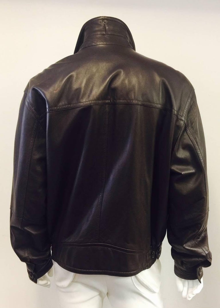 Men's Vintage Bally Leather Flight Bomber Jacket in Cocoa Sz XXL at ...