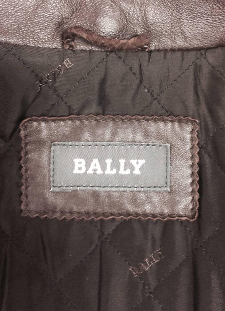 BALLY Leather Suede REVERSIBLE Bomber Jacket Dark Chocolate Brown Size 44
