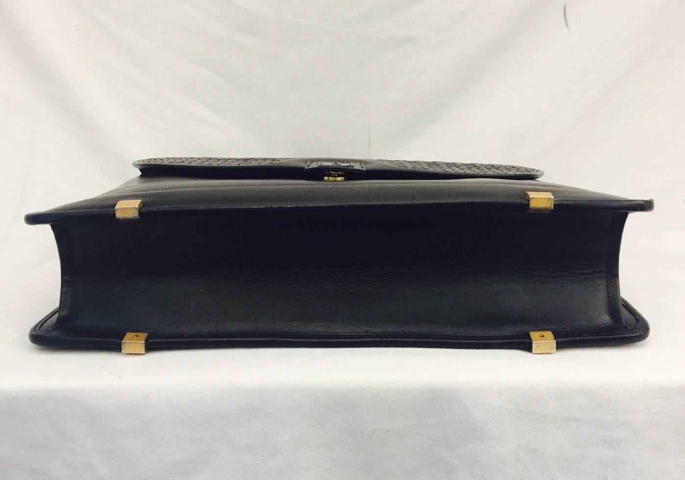 Women's or Men's Men's Vintage 1980's Hartmann Leather Briefcase made in USA in Black
