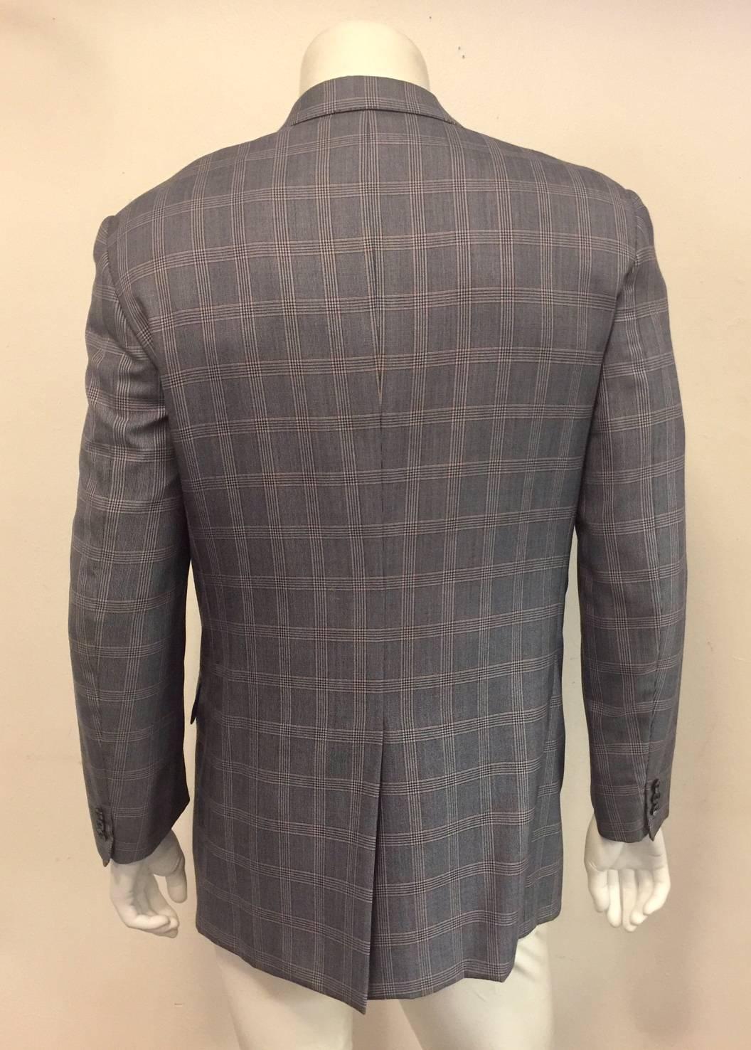 Gray Men's Brioni Made for Maus & Hoffman Palentino Wool and Silk Jacket Sz 42L