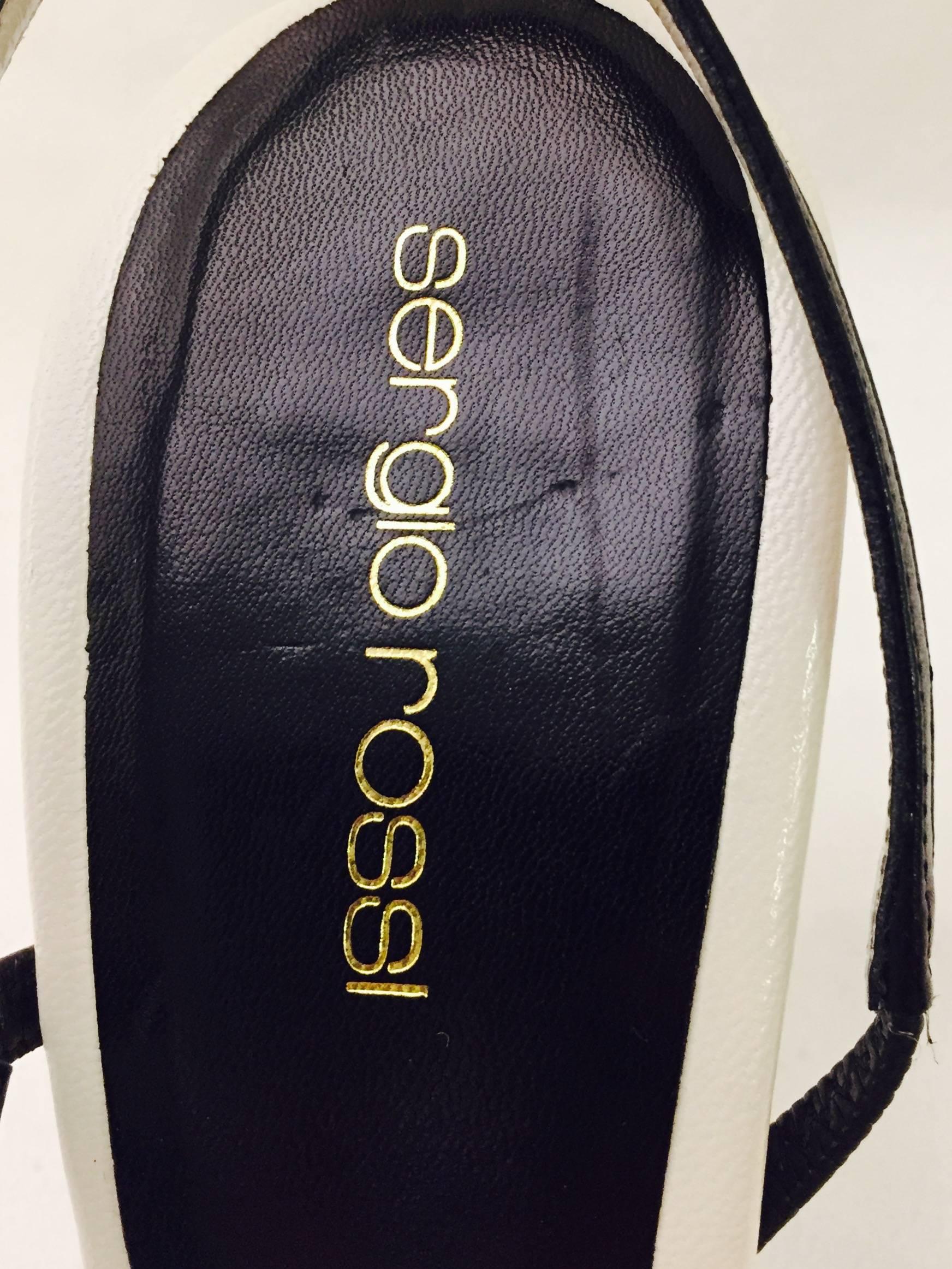 Sensational Sergio Rossi Black Leather High Heel Sandals For Sale 1