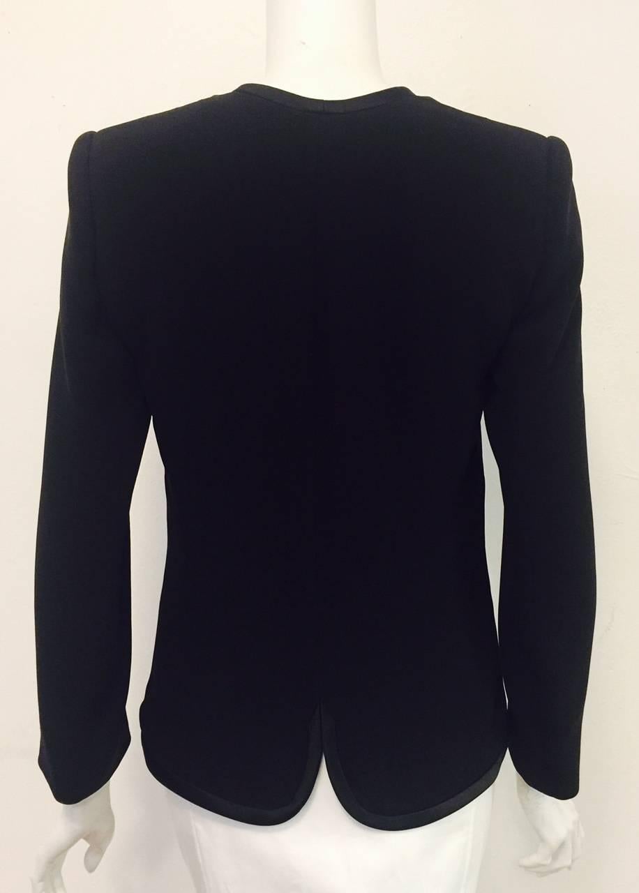 Genuine Giorgio Armani Black Cropped Evening Jacket  In Excellent Condition For Sale In Palm Beach, FL