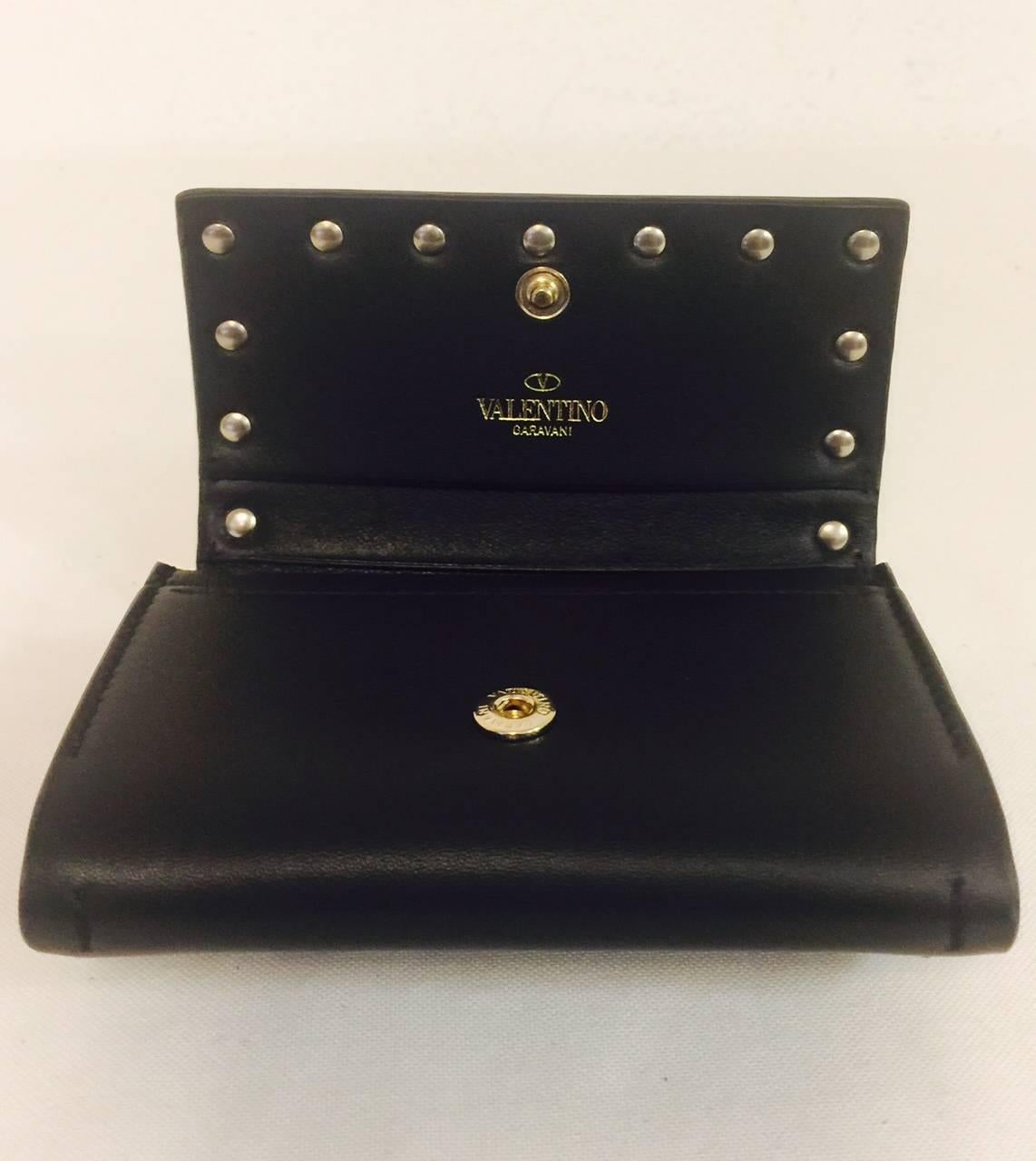 Vivacious Valentino Bi-Color Rockstud Vitello Leather Wallet With Card Case 1