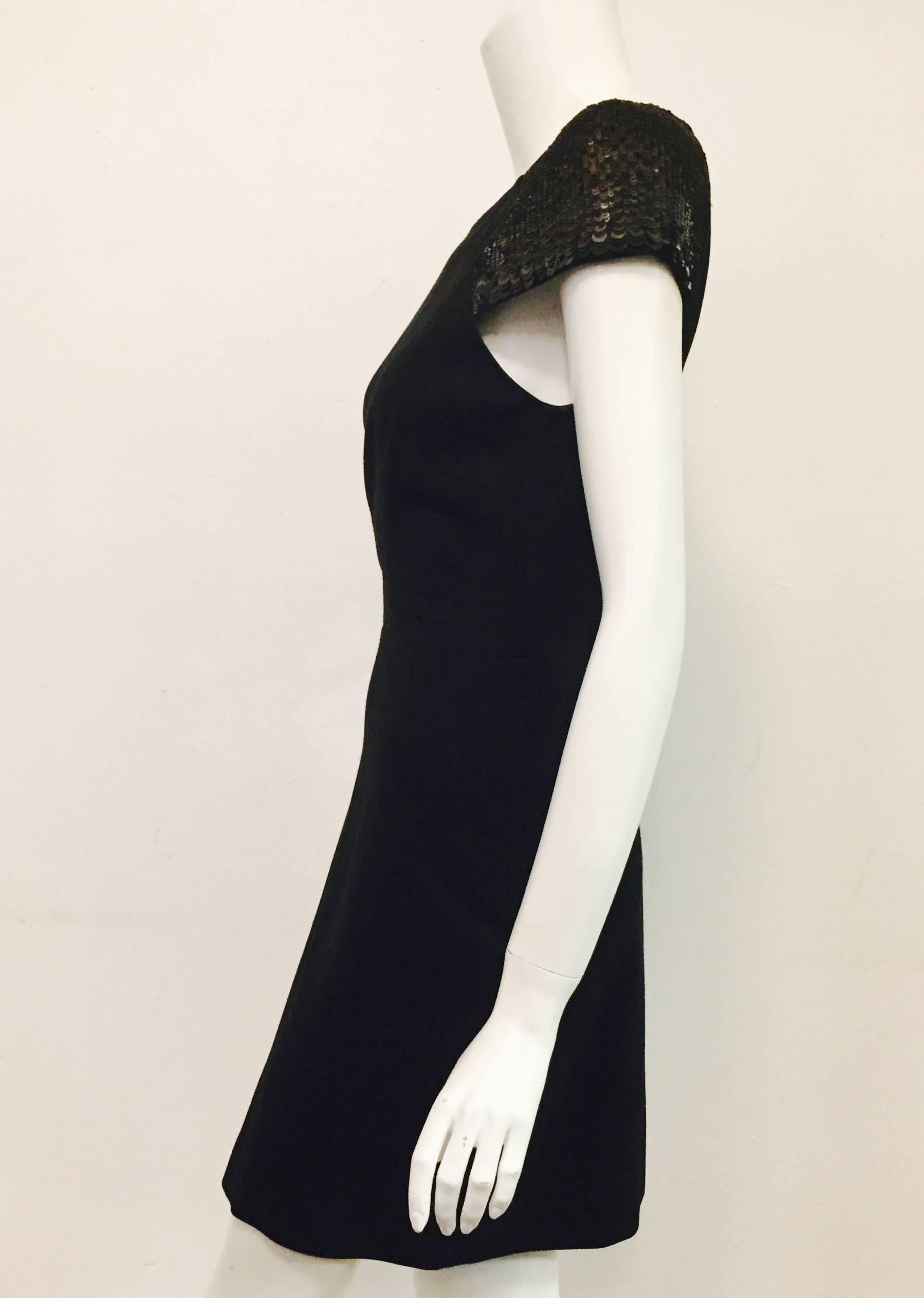 Women's Wonderful Jason Wu Black Silk Dress with Sequined Cap Sleeves For Sale