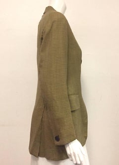 Vintage Hermès Wool Multicolor Miniature Houndstooth Equestrian Jacket