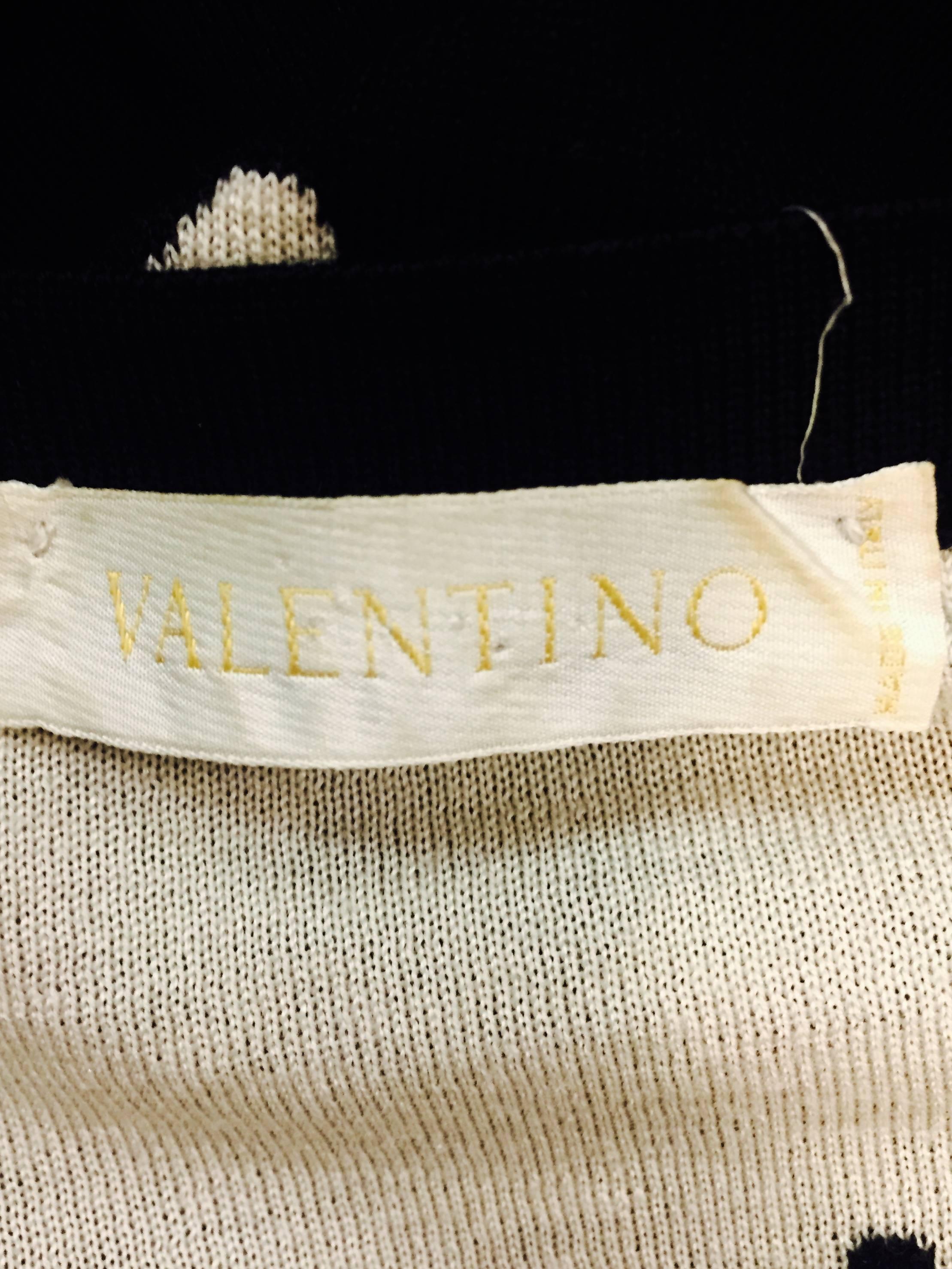 Valentino Knit Wool Blend Black And White Cardigan  1