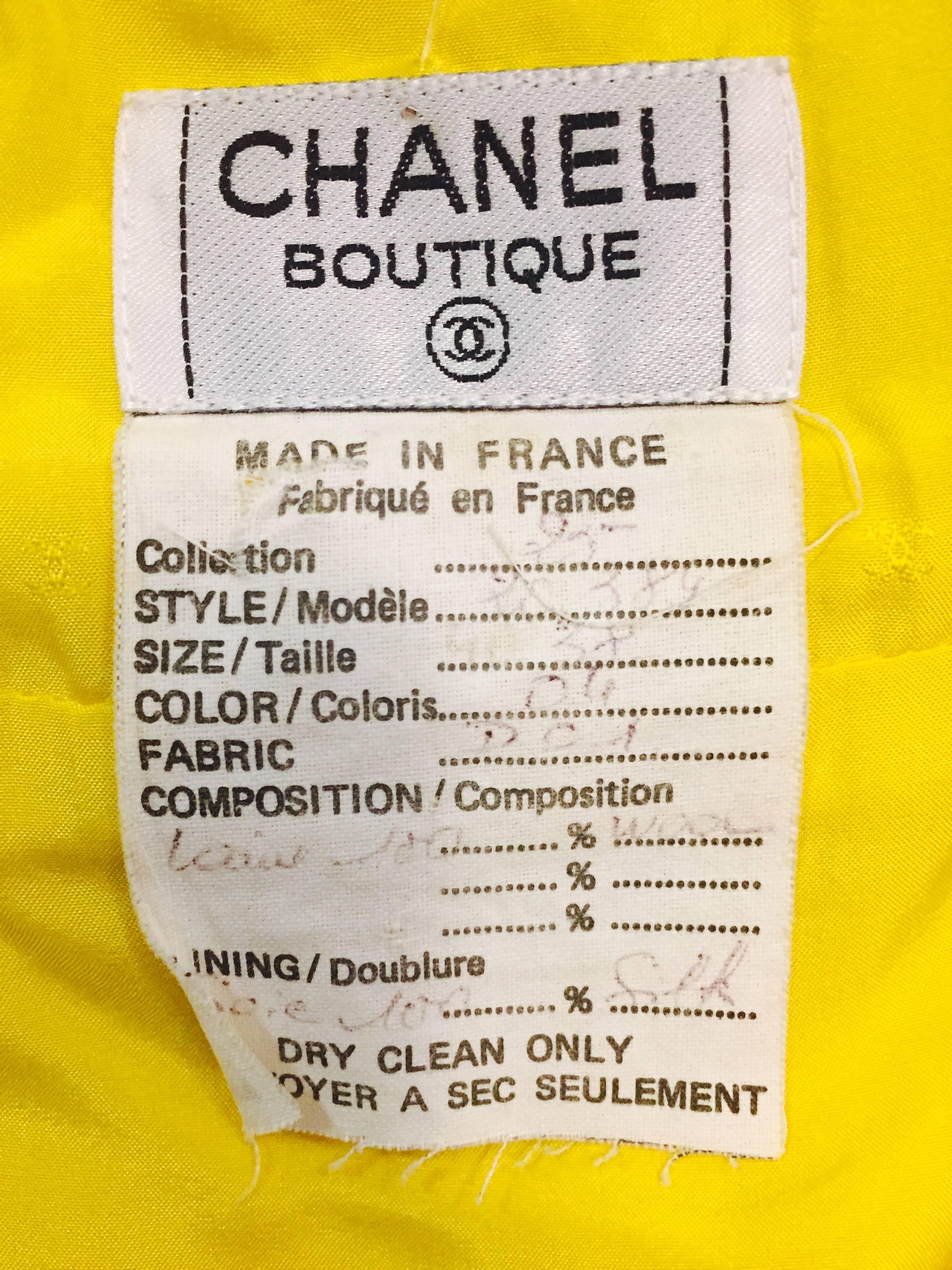 Charming Chanel Sunshine Yellow Open Jacket & Wrap Skirt w/ Gold Tone Buttons  1