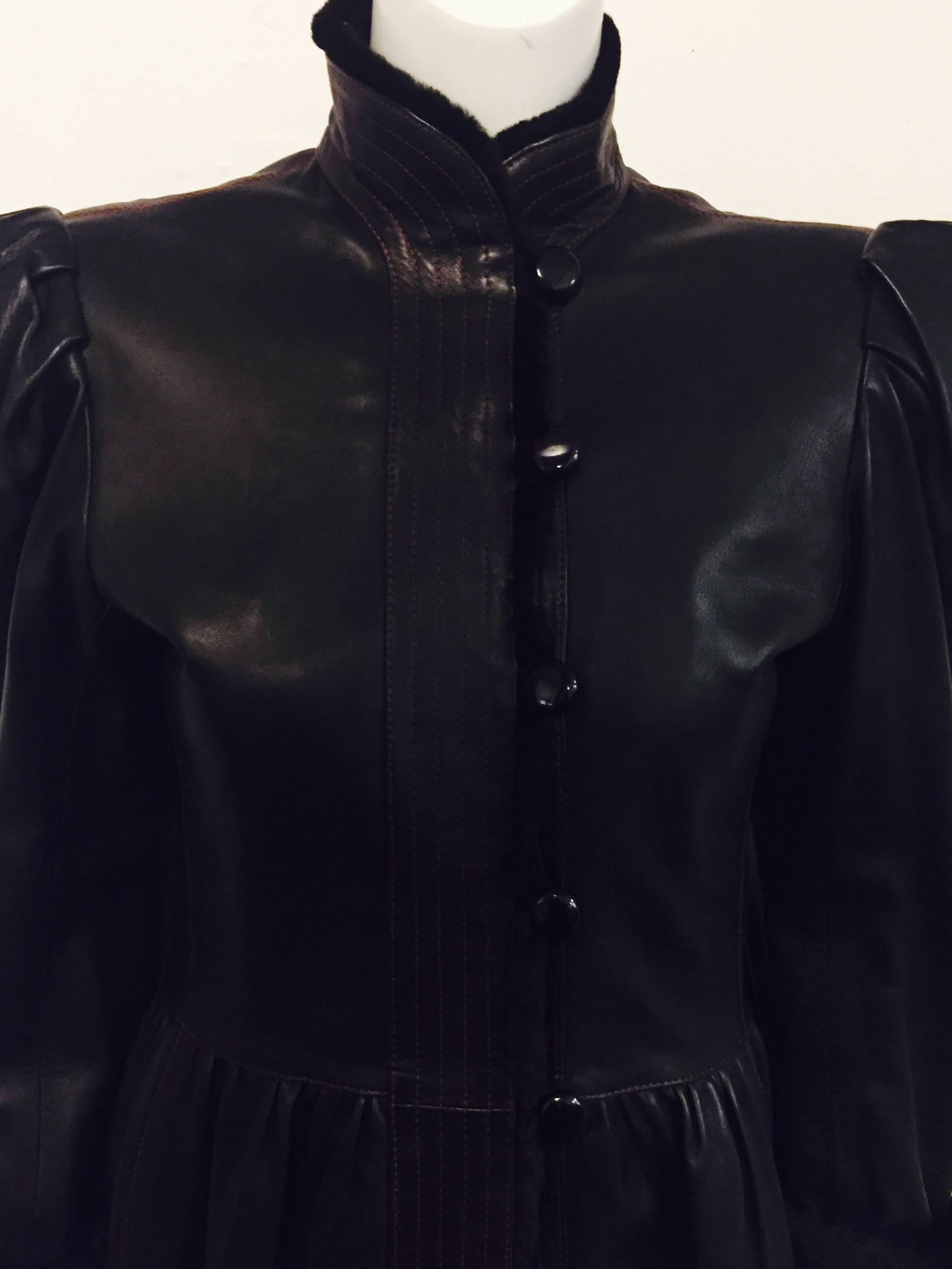 Women's   Yves Saint Laurent 1976 Russian Collection Fur & Leather Coat  For Sale