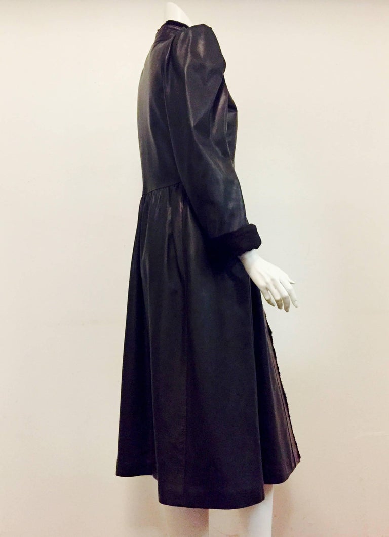 1976 Yves Saint Laurent Russian Collection Gray Velvet Trench Coat