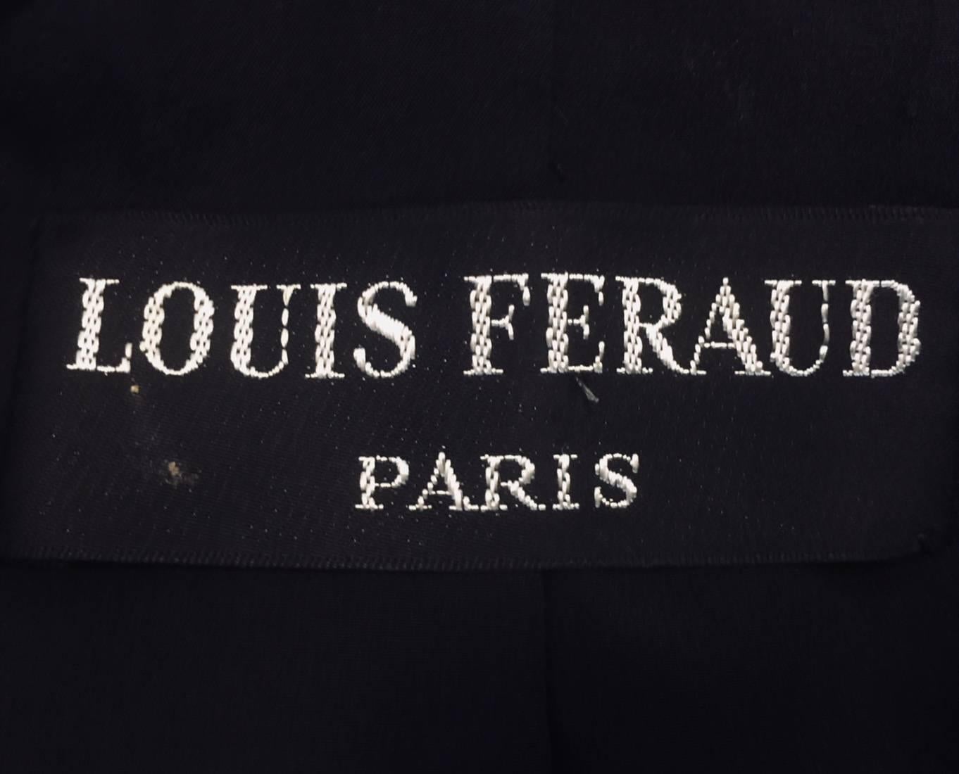 Lovingly Crafted Louis Feraud Black Notched Collar with Bold Gold Tone Trim 1