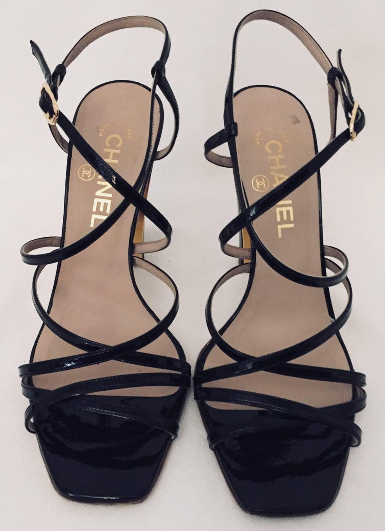 chanel-black-patent-strappy-high-heel-sandals-with-gold-tone-logo-on